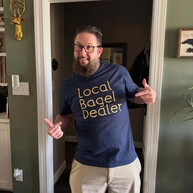 Jon standing in the shop doorway